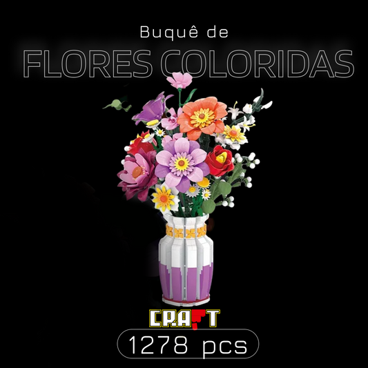 Buquê de Flores coloridas (1278 peças)